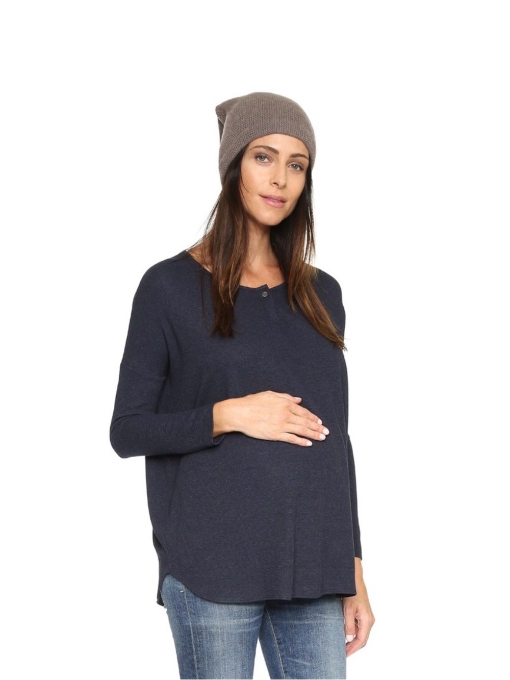 Hatch Waffle Henley long knit Navy size 1 small
